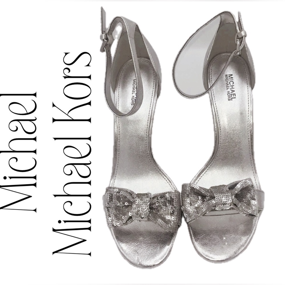 SB15 Michael Kors, Women’s Paris Metallic Leather Sandal Size 5.5 M